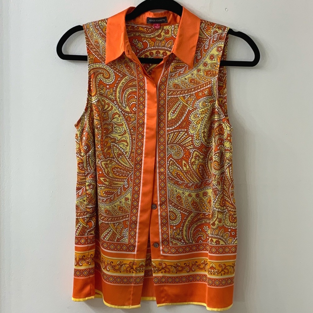 Vince Camuto Sleeveless Button-Down Top